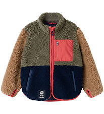 Liewood Fleecejakke - Teddy - Nolan Pile - Army Brown/Multi Mix