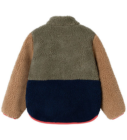 Liewood Fleecejakke - Teddy - Nolan Pile - Army Brown/Multi Mix