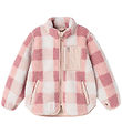 Liewood Fleecejakke - Teddy - Nolan Pile - Mega Check/Rose Blush