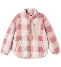 Liewood Fleecejakke - Teddy - Nolan Pile - Mega Check/Rose Blush