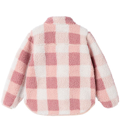 Liewood Fleecejakke - Teddy - Nolan Pile - Mega Check/Rose Blush