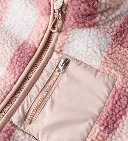 Liewood Fleecejakke - Teddy - Nolan Pile - Mega Check/Rose Blush