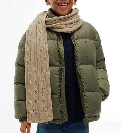 Tommy Hilfiger Tørklæde - Cable Strik - Gentle Gold Heather Beig