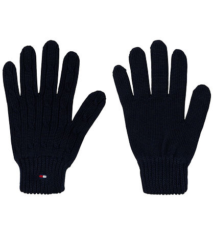 Tommy Hilfiger Handsker - Cable Strik - Dark Blue