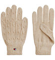 Tommy Hilfiger Handsker - Cable Strik - Gentle Gold Heather Beig