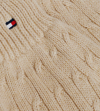 Tommy Hilfiger Handsker - Cable Strik - Gentle Gold Heather Beig