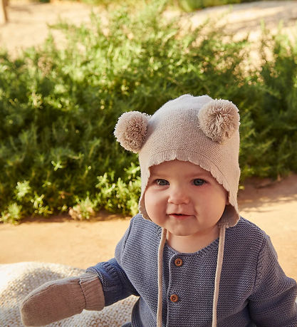 MP Babyhjelm - Strik - Uld - Helsinki - Beige Melange