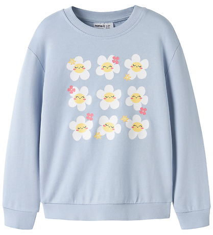 Name It Sweatshirt - NmfVasacha - Subdued Blue/Happy Flowers