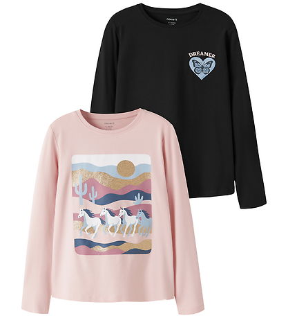 Name It Bluse - 2-pak - NmfVix - Lotus/Sort