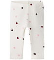 Name It Leggings - Rib - NbfNutti - Antique White/Dot