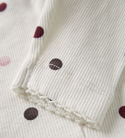 Name It Leggings - Rib - NbfNutti - Antique White/Dot