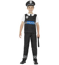 Smiffys Udklædning - Cop Costume - Black & White