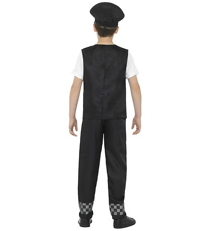 Smiffys Udklædning - Cop Costume - Black & White