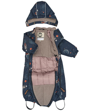 Mikk-Line Flyverdragt - Polyester - Baby - Space AOP