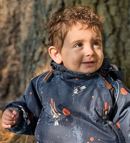 Mikk-Line Flyverdragt - Polyester - Baby - Space AOP