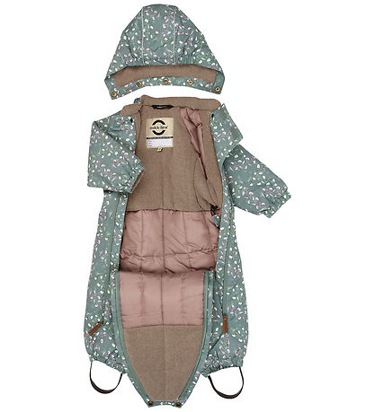 Mikk-Line Flyverdragt - Polyester - Baby - Floral Shadow AOP