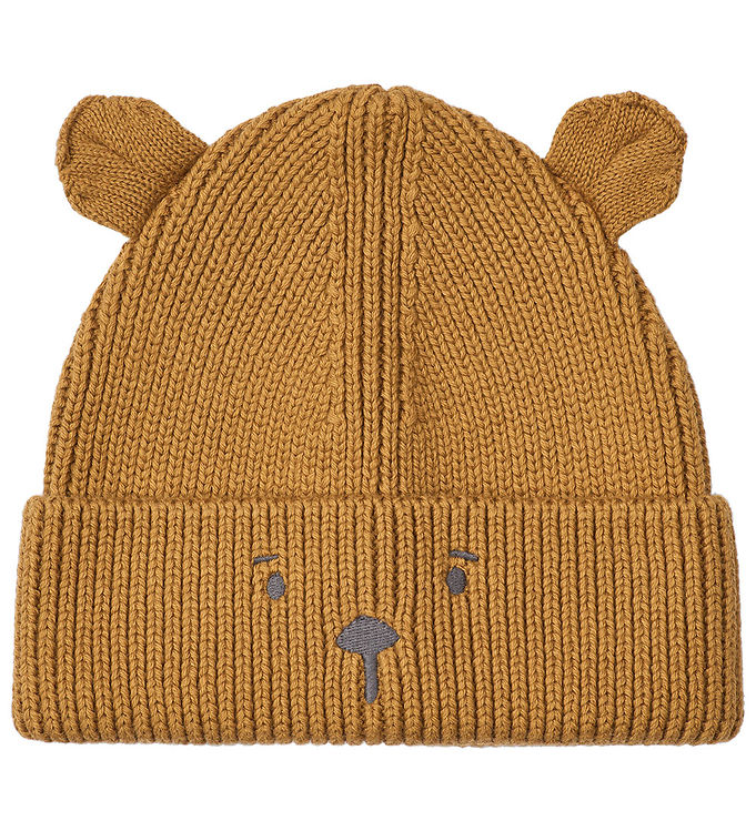 Liewood Gina Beanie w Bear Embroidery - Golden Caramel