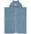 Pippi Badehåndklæde m/hætte - 70x120 cm - Dusty Blue