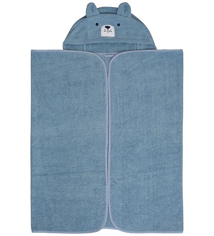 Pippi Badehåndklæde m/hætte - 70x120 cm - Dusty Blue