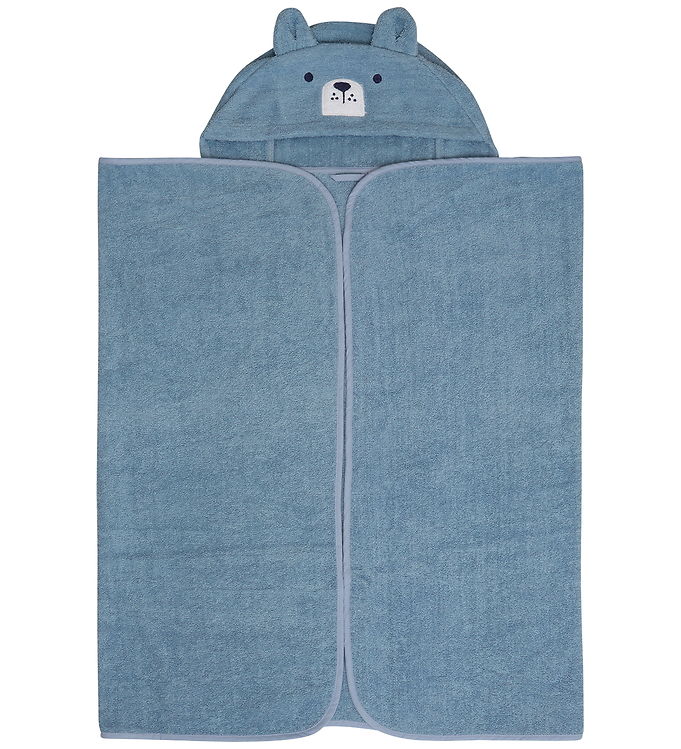 Pippi Badehåndklæde m/hætte - 70x120 cm - Dusty Blue