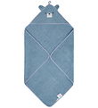 Pippi Baby towel w. Hood - 83x83 cm - Dusty Blue