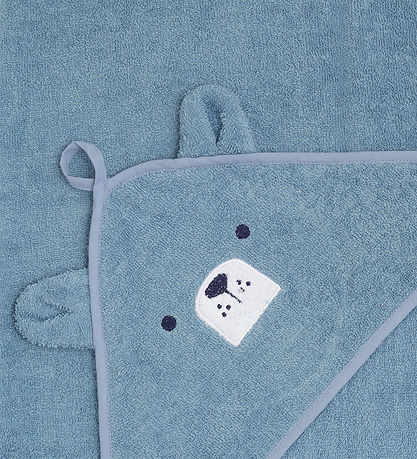 Pippi Babyhåndklæde m. Hætte - 83x83 cm - Dusty Blue