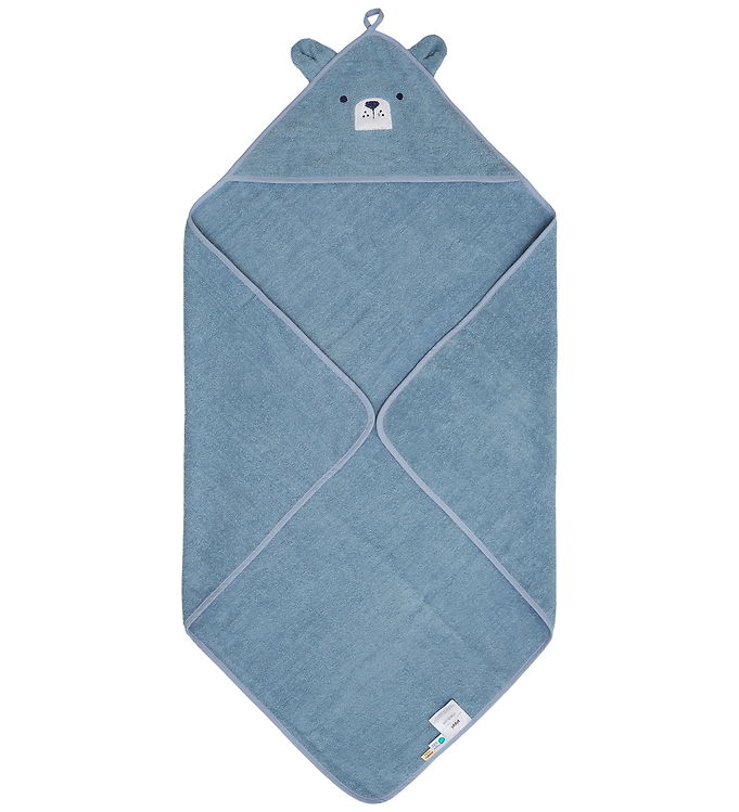 Pippi Babyhåndklæde m. Hætte – 83×83 cm – Dusty Blue