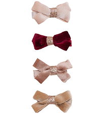 Mimi & Lula Hårklips - 4-Pak - Glitter Velvet Bow