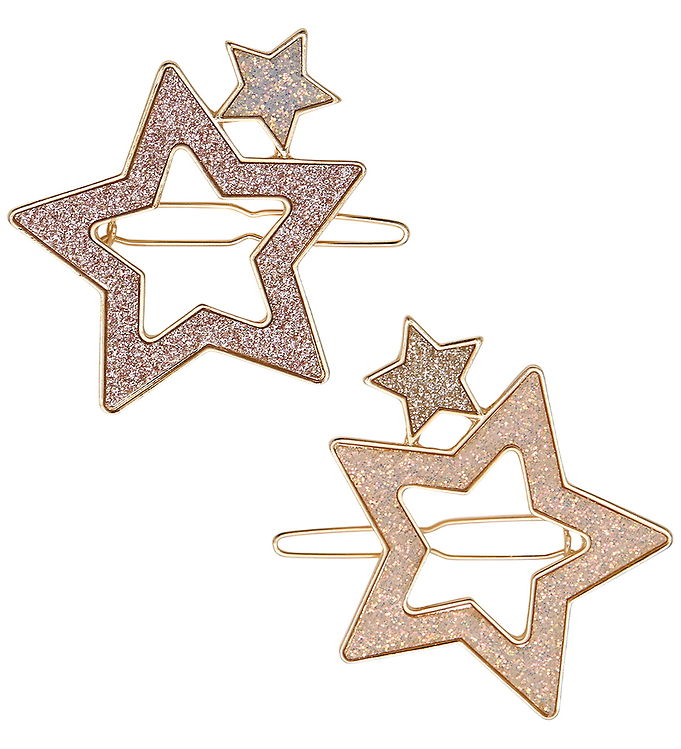 Mimi & Lula - 2 Snap Hårspænder - Large Super Sparkle Star