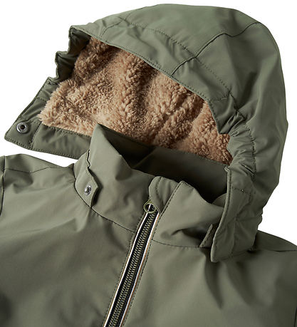 Name It Dynejakke m. Fleece - NmmMiel - Dusty Olive