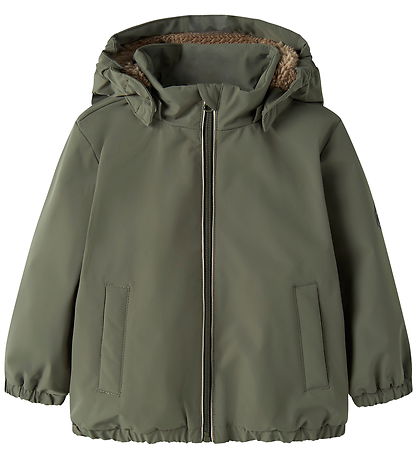 Name It Dynejakke m. Fleece - NmmMiel - Dusty Olive