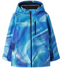 Name It Vinterjakke - NkmSnow10 - Nautical Blue AOP