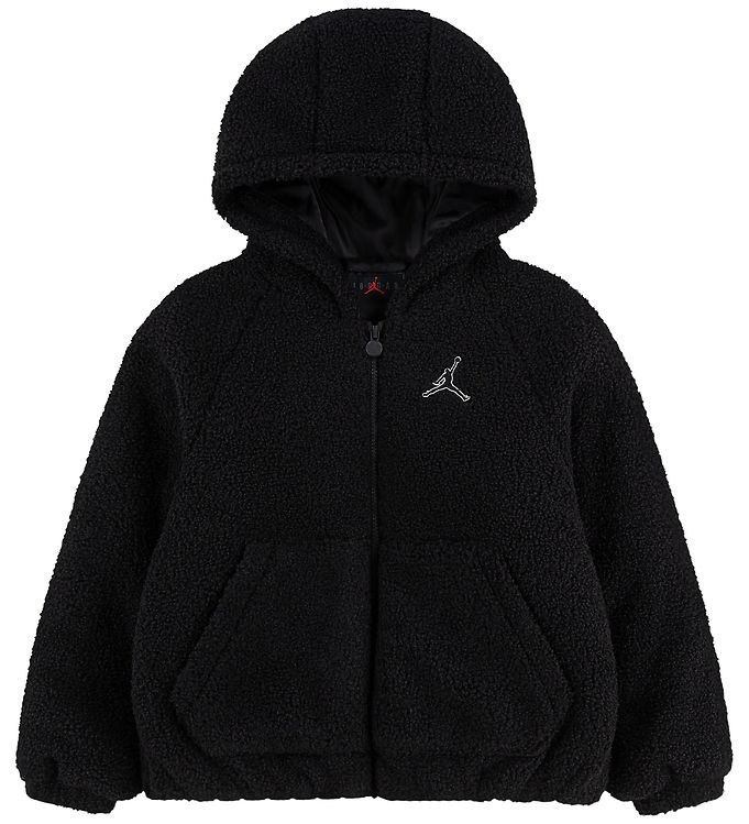 Jordan Fleecejakke - Teddy - Sort m. Logo