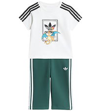 adidas Originals Sæt - Sweatpants/t-shirt - - White/Green
