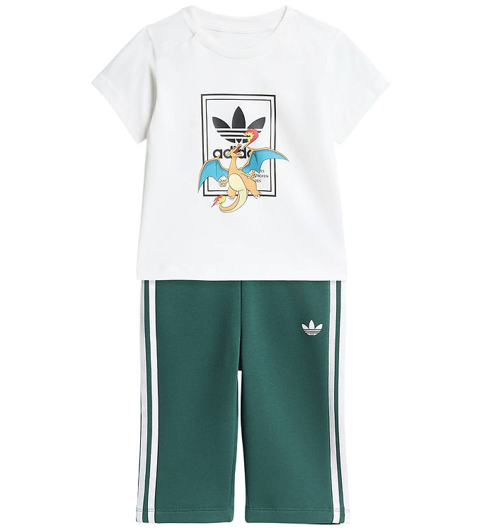 adidas Originals Sæt - Sweatpants/T-shirt - Hvid/Collegiate Gree