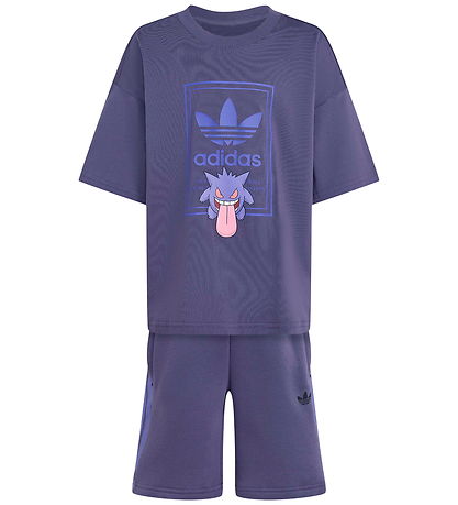 adidas Originals Sæt - T-shirt/Sweatshorts - Loose - Trace Purpl