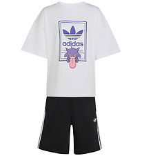 adidas Originals Sæt - Bukser/ T-shirt - Loose Set - White/Black