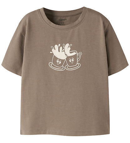 Name It T-shirt - NmfKirstine - Brown Lentil