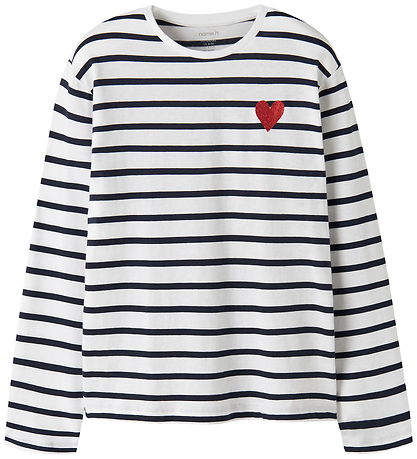 Name It Bluse - NkfTovelina - Bright White/Dark Sapphire + Grena