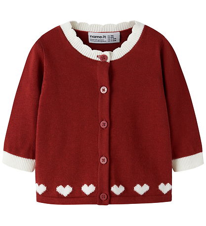 Name It Cardigan - Strik - NbfRalbo - Red Dahlia