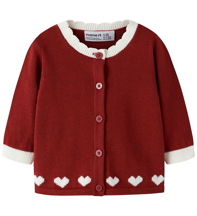 Name It Cardigan - Strik - NbfRalbo - Red Dahlia