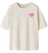 Name It T-shirt - NkfLitten - Antique White