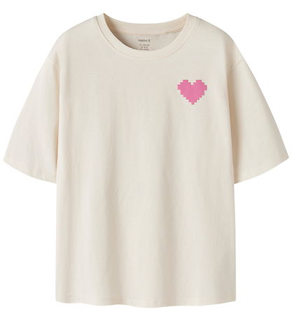 Name It T-shirt - NkfLitten - Antique White