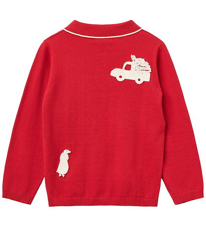 Copenhagen Colors Polobluse - Strik - Rød/Cream Comb