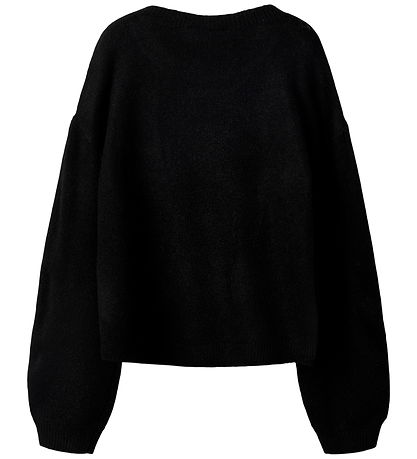 Name it Bluse - Strik - NKFOGUSSE - Black/Hearts in birch