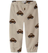 Name It Fleece pants - NmmOrlajs - Iceland Fossil w. Cars