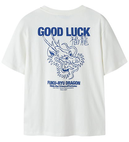 LMTD T-shirt - NlmNoluck - White Alyssum/W. Mazarine Blue