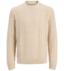 Jack & Jones Bluse - Strik - JprBlucallum - Parchment/Melange