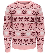 Kids Only Bluse - Strik - KogSnowflake - Rose Elegance/Snowflake