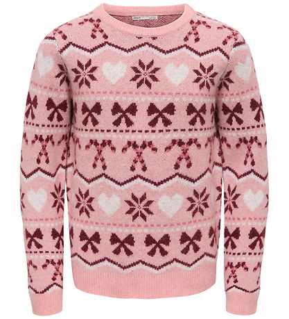 Kids Only Bluse - Strik - KogSnowflake - Rose Elegance/Snowflake